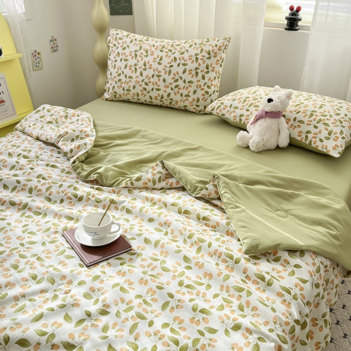 91家纺网 家纺一手货源 找家纺 寐眠 2026新款泡泡纱印花夏被夏凉被空调被 绿氧集