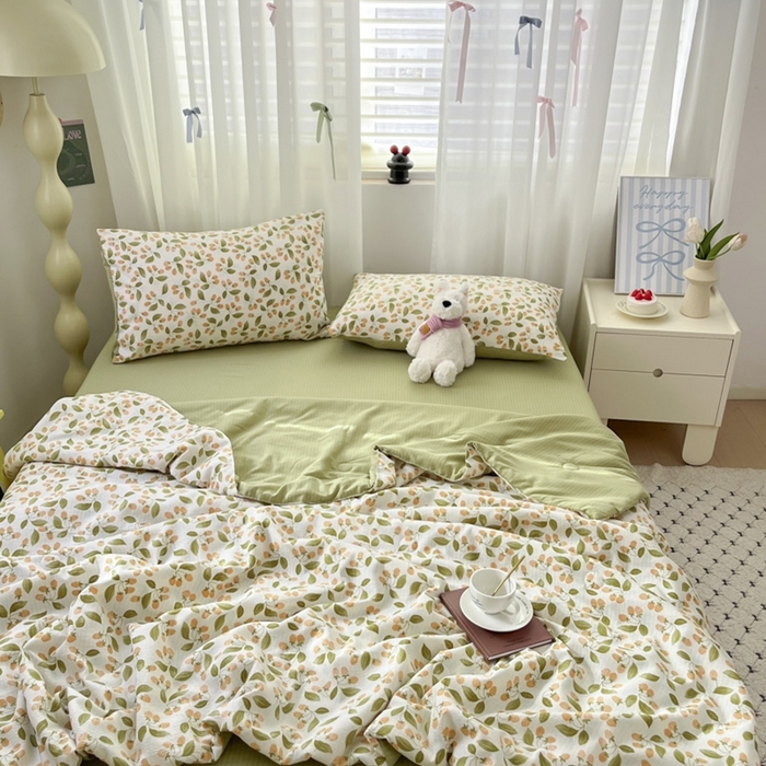 91家纺网 家纺一手货源 找家纺 寐眠 2026新款泡泡纱印花夏被夏凉被空调被 绿氧集