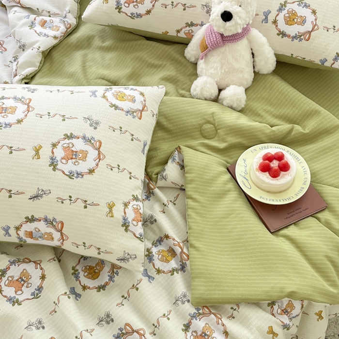 91家纺网 家纺一手货源 找家纺 寐眠 2026新款泡泡纱印花夏被夏凉被空调被 林之趣