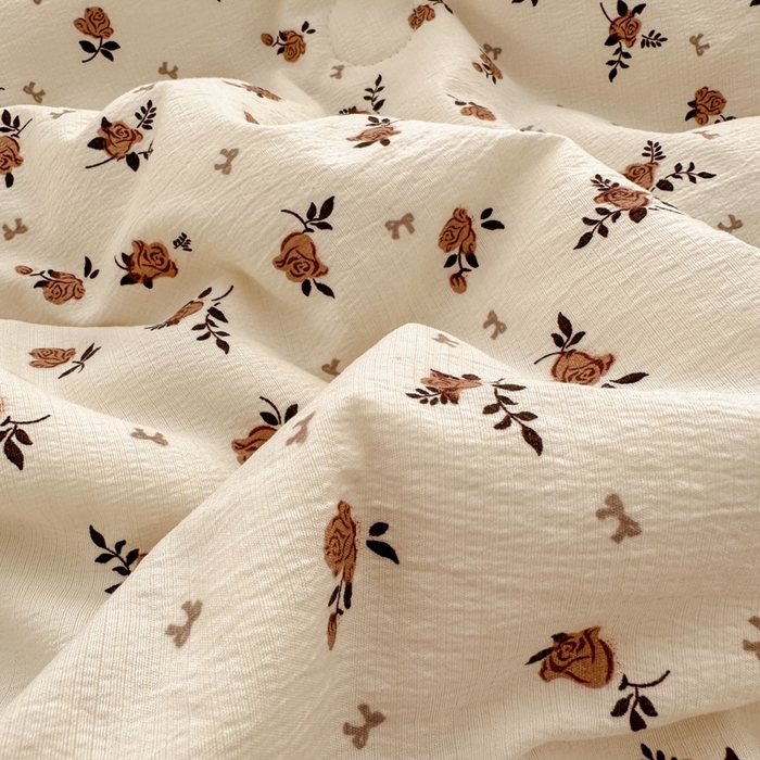 91家纺网 家纺一手货源 找家纺 寐眠 2026新款泡泡纱印花夏被夏凉被空调被 浅栗碎花