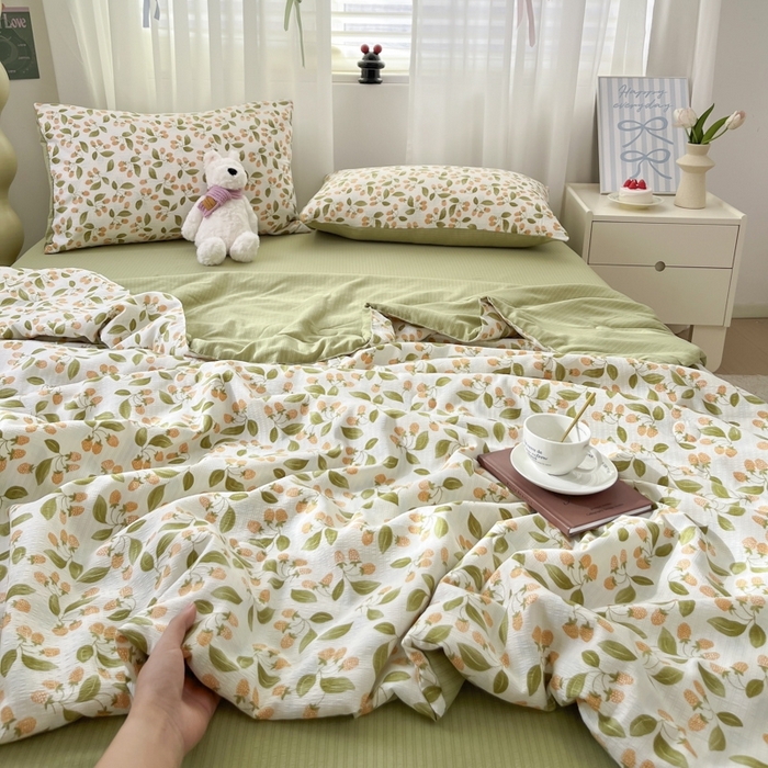 91家纺网 家纺一手货源 找家纺 寐眠 2026新款泡泡纱印花夏被夏凉被空调被 绿氧集