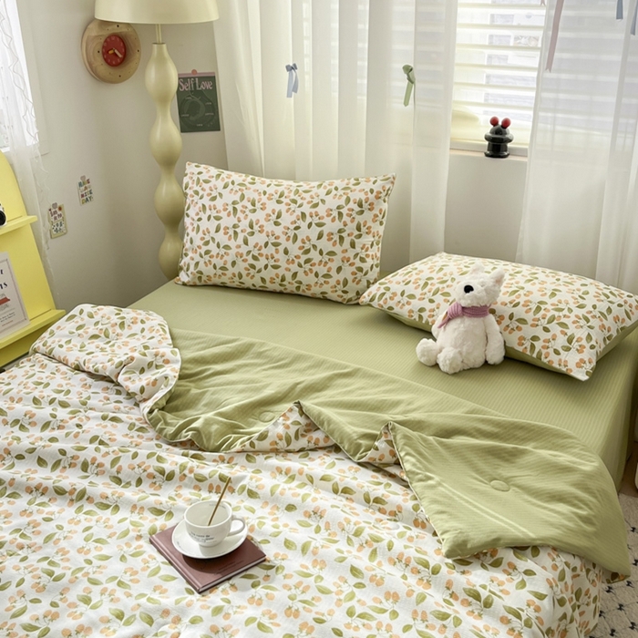 91家纺网 家纺一手货源 找家纺 寐眠 2026新款泡泡纱印花夏被夏凉被空调被 绿氧集