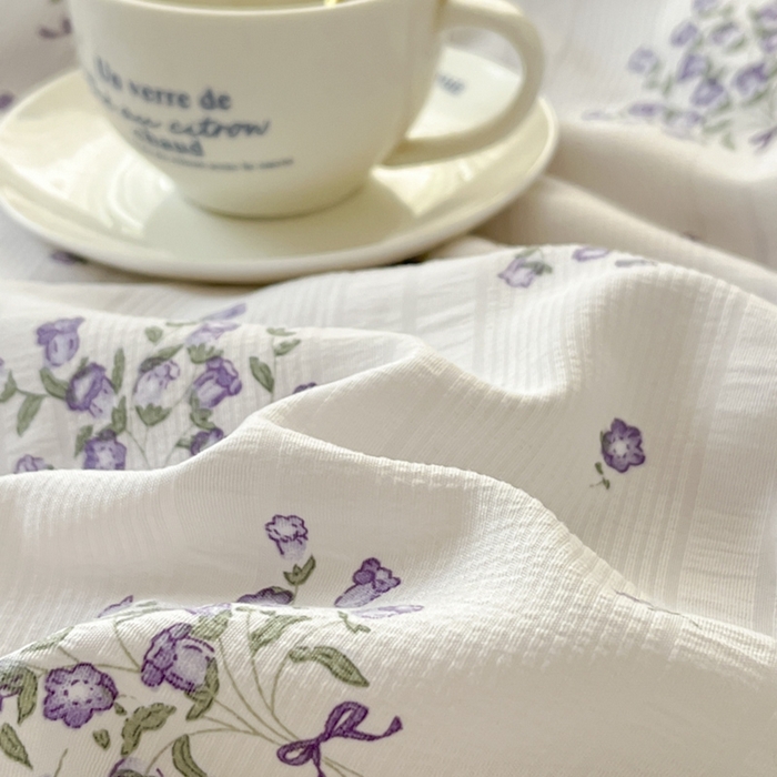 91家纺网 家纺一手货源 找家纺 寐眠 2026新款泡泡纱印花夏被夏凉被空调被 紫风铃