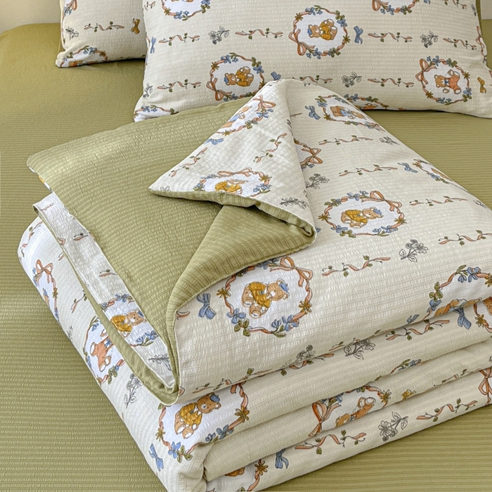 寐眠 2026新款泡泡纱印花夏被夏凉被空调被 林之趣