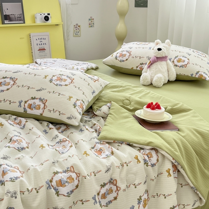 91家纺网 家纺一手货源 找家纺 寐眠 2026新款泡泡纱印花夏被夏凉被空调被 林之趣