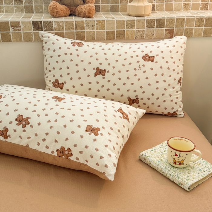 91家纺网 家纺一手货源 找家纺 寐眠 2026新款泡泡纱印花夏被夏凉被空调被 奶泡小熊