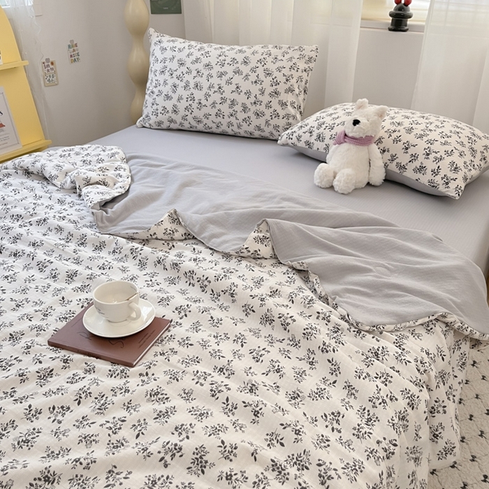 91家纺网 家纺一手货源 找家纺 寐眠 2026新款泡泡纱印花夏被夏凉被空调被 水墨繁花