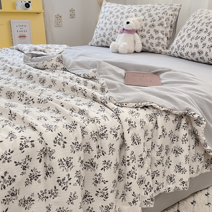 91家纺网 家纺一手货源 找家纺 寐眠 2026新款泡泡纱印花夏被夏凉被空调被 水墨繁花