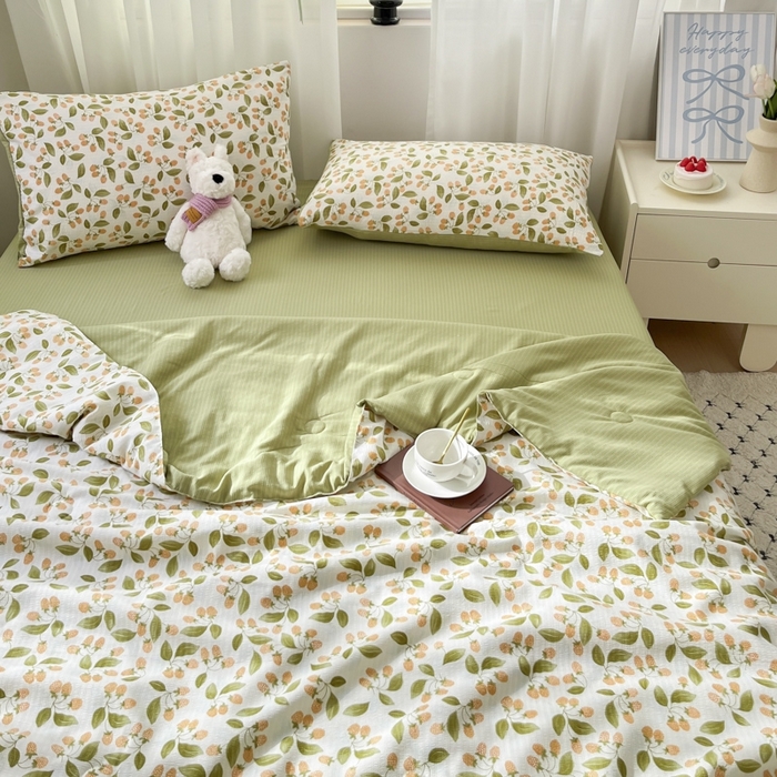 91家纺网 家纺一手货源 找家纺 寐眠 2026新款泡泡纱印花夏被夏凉被空调被 绿氧集