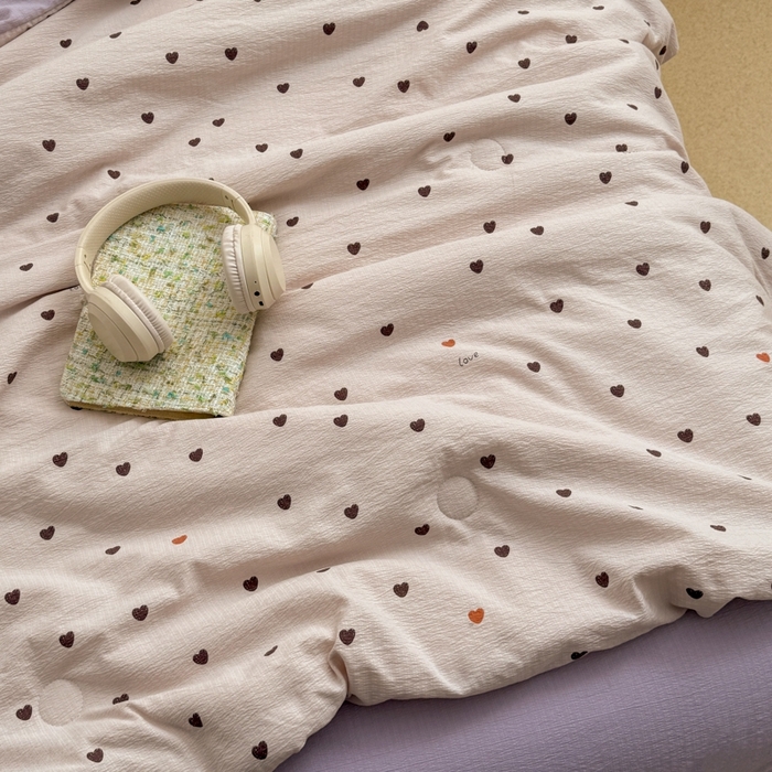 91家纺网 家纺一手货源 找家纺 寐眠 2026新款泡泡纱印花夏被夏凉被空调被 奶紫点点爱