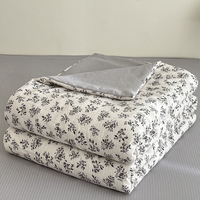 91家纺网 家纺一手货源 找家纺 寐眠 2026新款泡泡纱印花夏被夏凉被空调被 水墨繁花