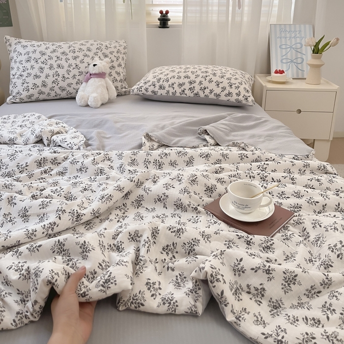 91家纺网 家纺一手货源 找家纺 寐眠 2026新款泡泡纱印花夏被夏凉被空调被 水墨繁花