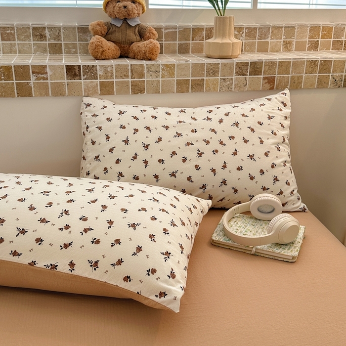 91家纺网 家纺一手货源 找家纺 寐眠 2026新款泡泡纱印花夏被夏凉被空调被 浅栗碎花