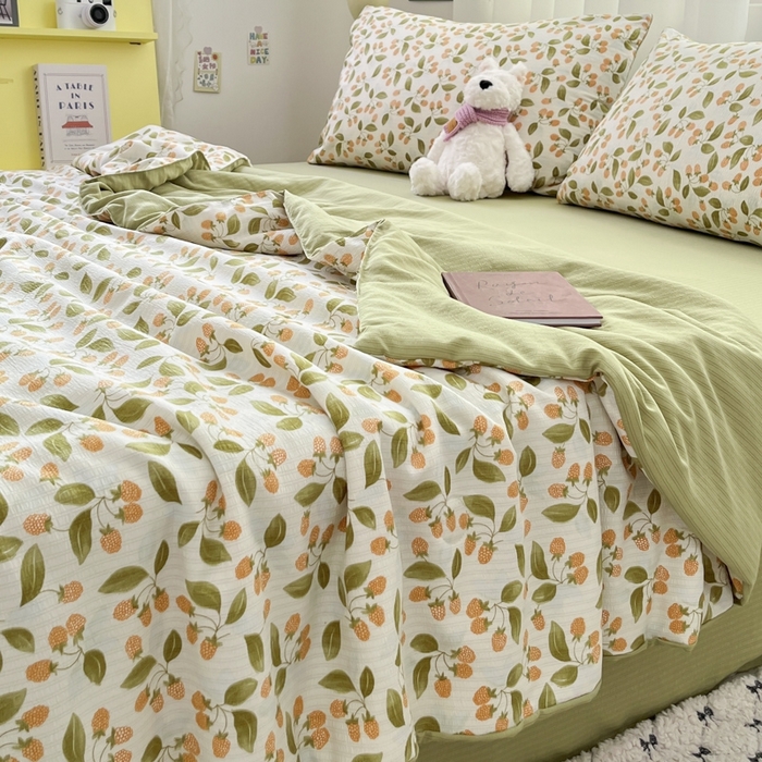 91家纺网 家纺一手货源 找家纺 寐眠 2026新款泡泡纱印花夏被夏凉被空调被 绿氧集