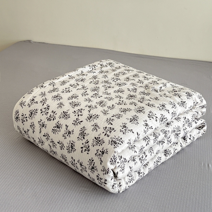 91家纺网 家纺一手货源 找家纺 寐眠 2026新款泡泡纱印花夏被夏凉被空调被 水墨繁花