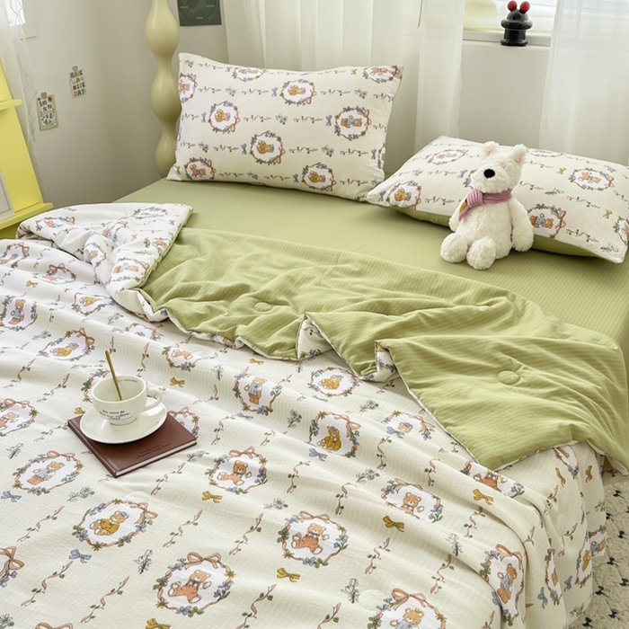 91家纺网 家纺一手货源 找家纺 寐眠 2026新款泡泡纱印花夏被夏凉被空调被 林之趣