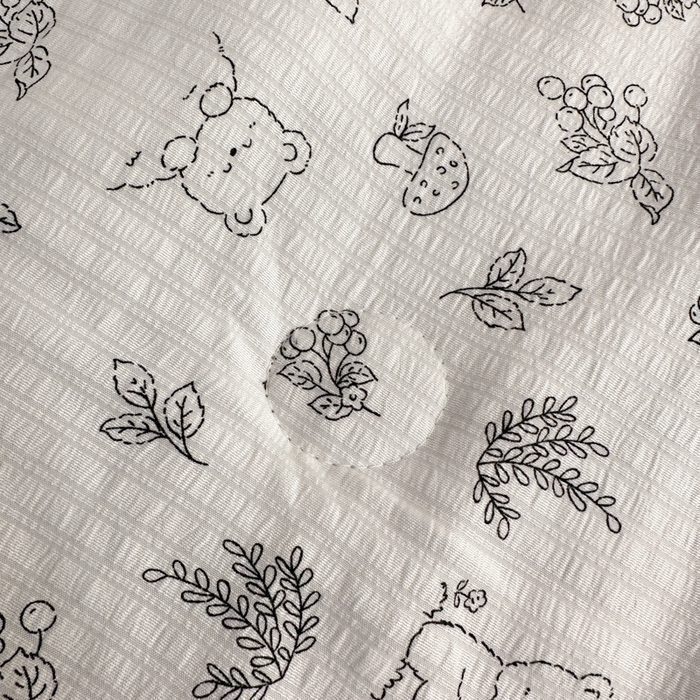 91家纺网 家纺一手货源 找家纺 寐眠 2026新款泡泡纱印花夏被夏凉被空调被 雾林熊团子