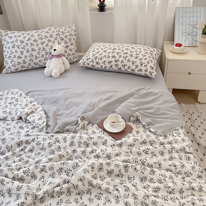 91家纺网 家纺一手货源 找家纺 寐眠 2026新款泡泡纱印花夏被夏凉被空调被 水墨繁花