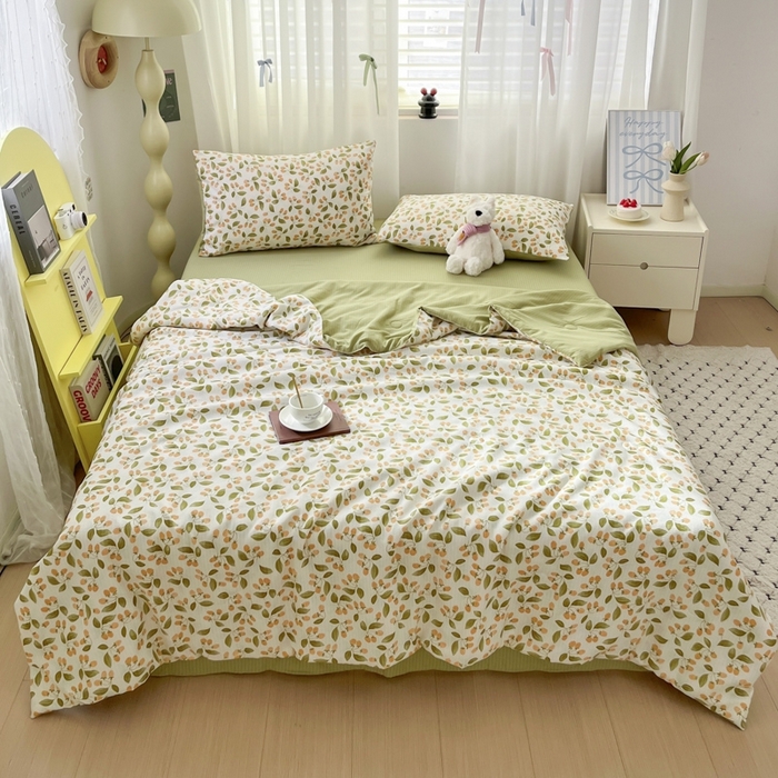 91家纺网 家纺一手货源 找家纺 寐眠 2026新款泡泡纱印花夏被夏凉被空调被 绿氧集