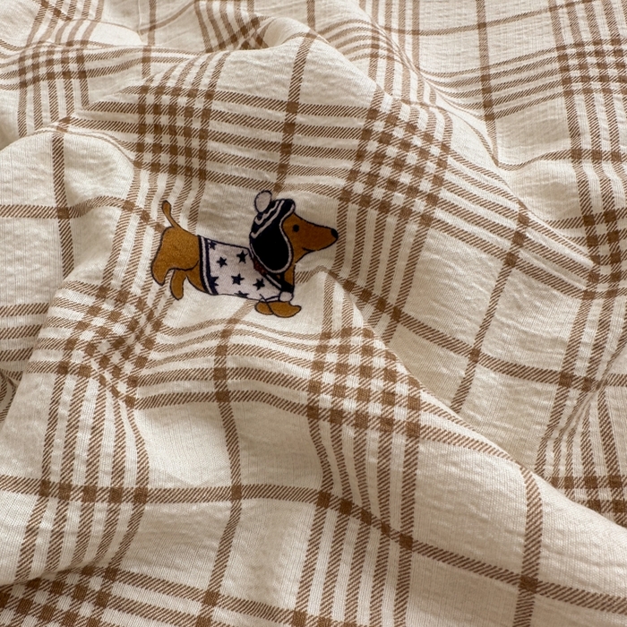 91家纺网 家纺一手货源 找家纺 寐眠 2026新款泡泡纱印花夏被夏凉被空调被 咖格修勾