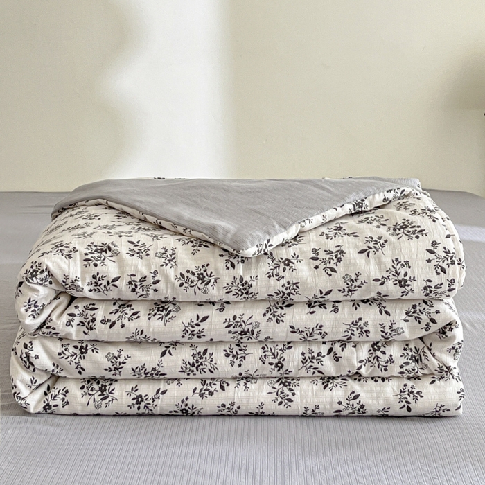 91家纺网 家纺一手货源 找家纺 寐眠 2026新款泡泡纱印花夏被夏凉被空调被 水墨繁花