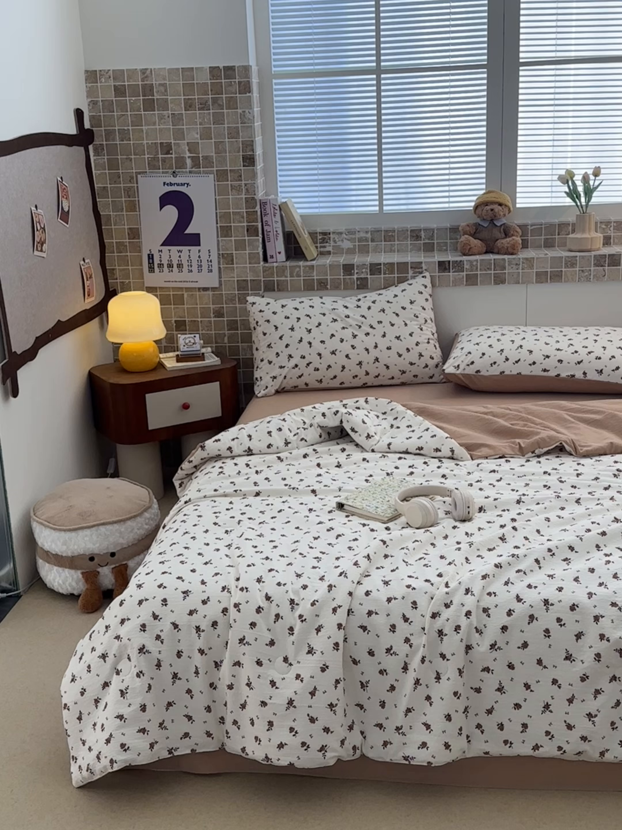 91家纺网 家纺一手货源 找家纺 寐眠 2026新款泡泡纱印花夏被夏凉被空调被 浅栗碎花