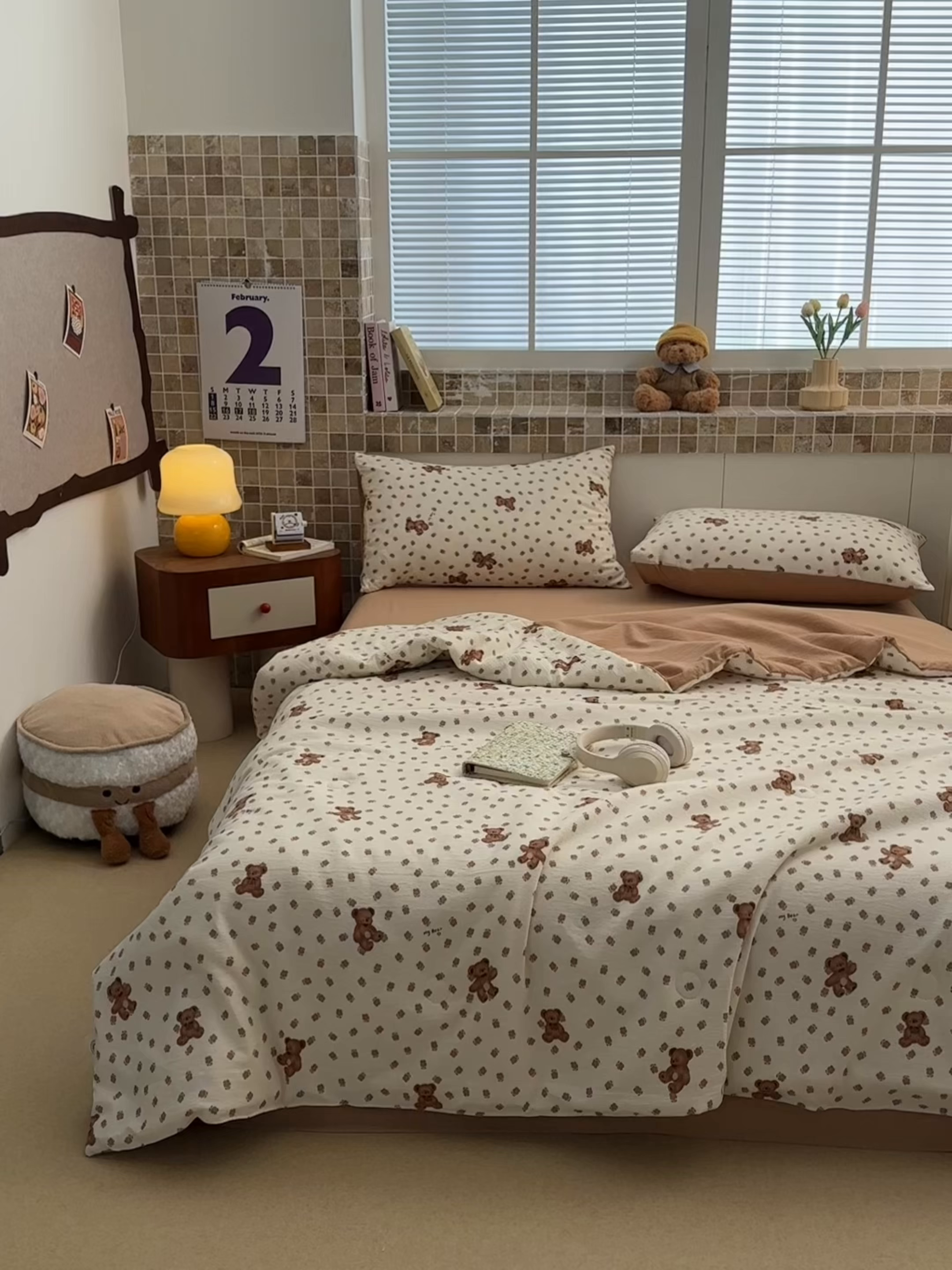 91家纺网 家纺一手货源 找家纺 寐眠 2026新款泡泡纱印花夏被夏凉被空调被 奶泡小熊