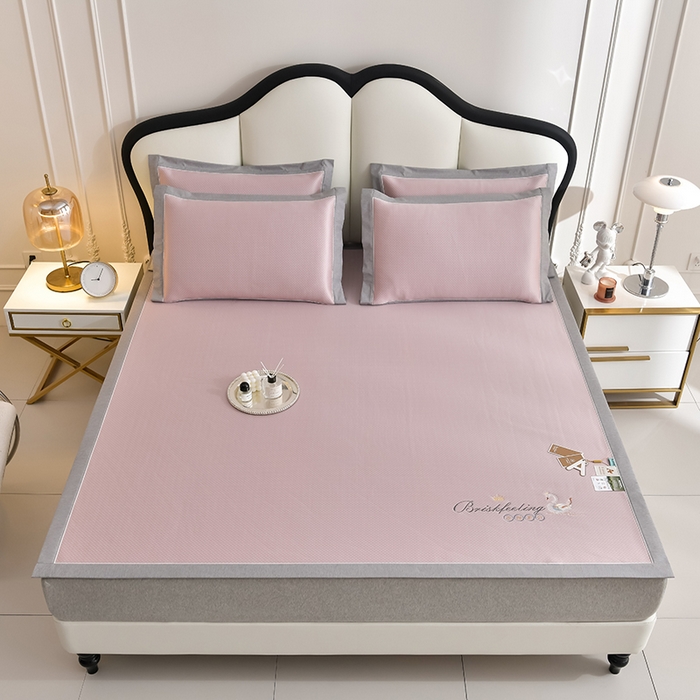 91家纺网 家纺一手货源 找家纺 （总）小牛席业 2026新款加厚款-满天星天鹅刺绣凉感冰丝席系列凉席藤席冰藤席冰丝席竹席草席空调席乳胶席豆豆席