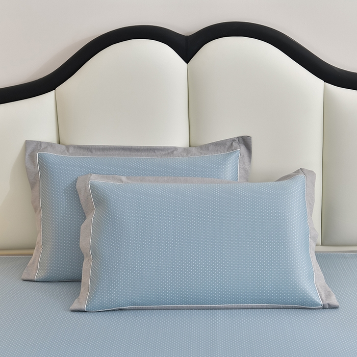 91家纺网 家纺一手货源 找家纺 小牛席业 2026新款加厚款-满天星天鹅刺绣凉感冰丝席系列凉席藤席冰藤席冰丝席竹席草席空调席乳胶席豆豆席 满天星天鹅凉感冰丝席-蓝色