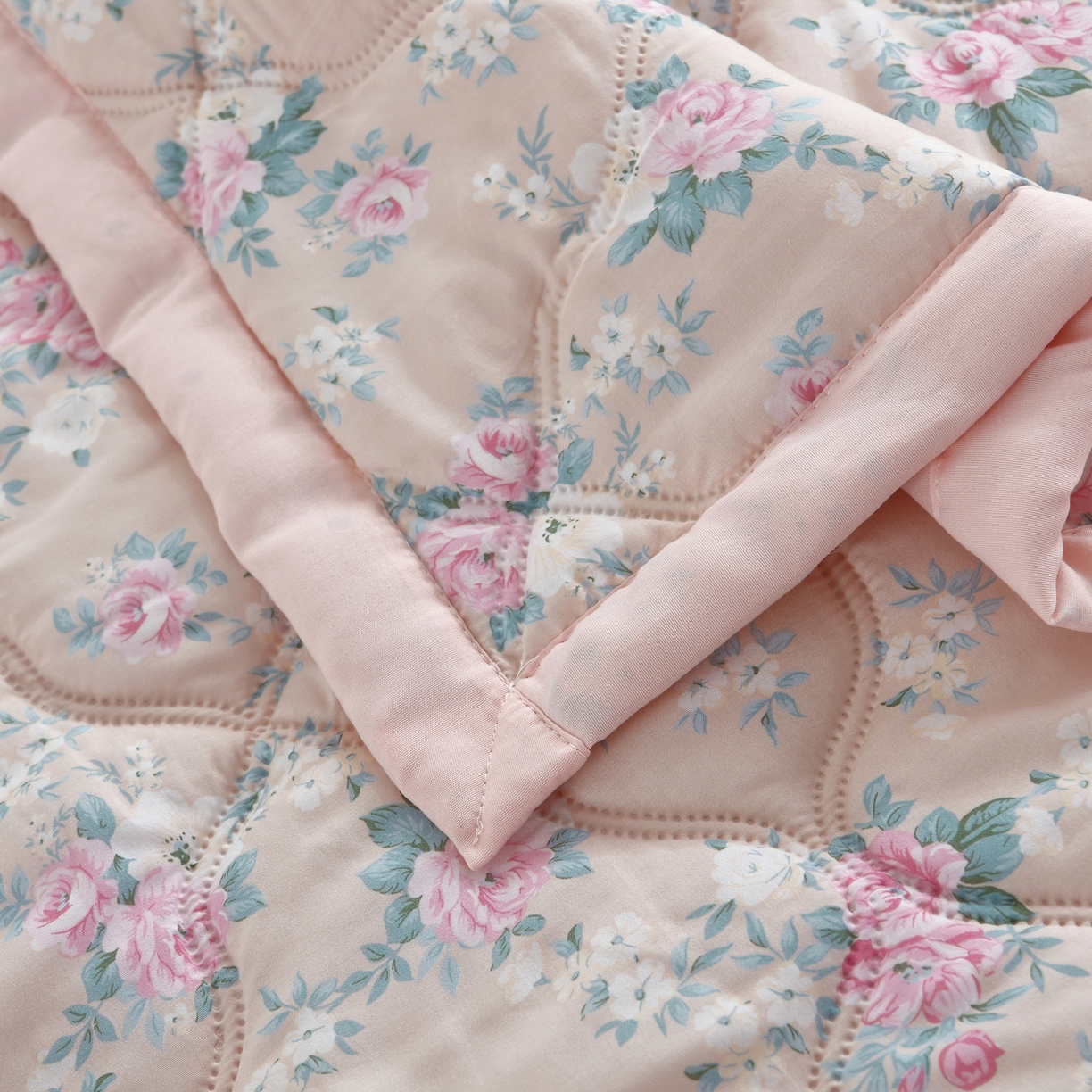 91家纺网 家纺一手货源 找家纺 好欣怡 2026新款水洗棉夏被 花涧-粉