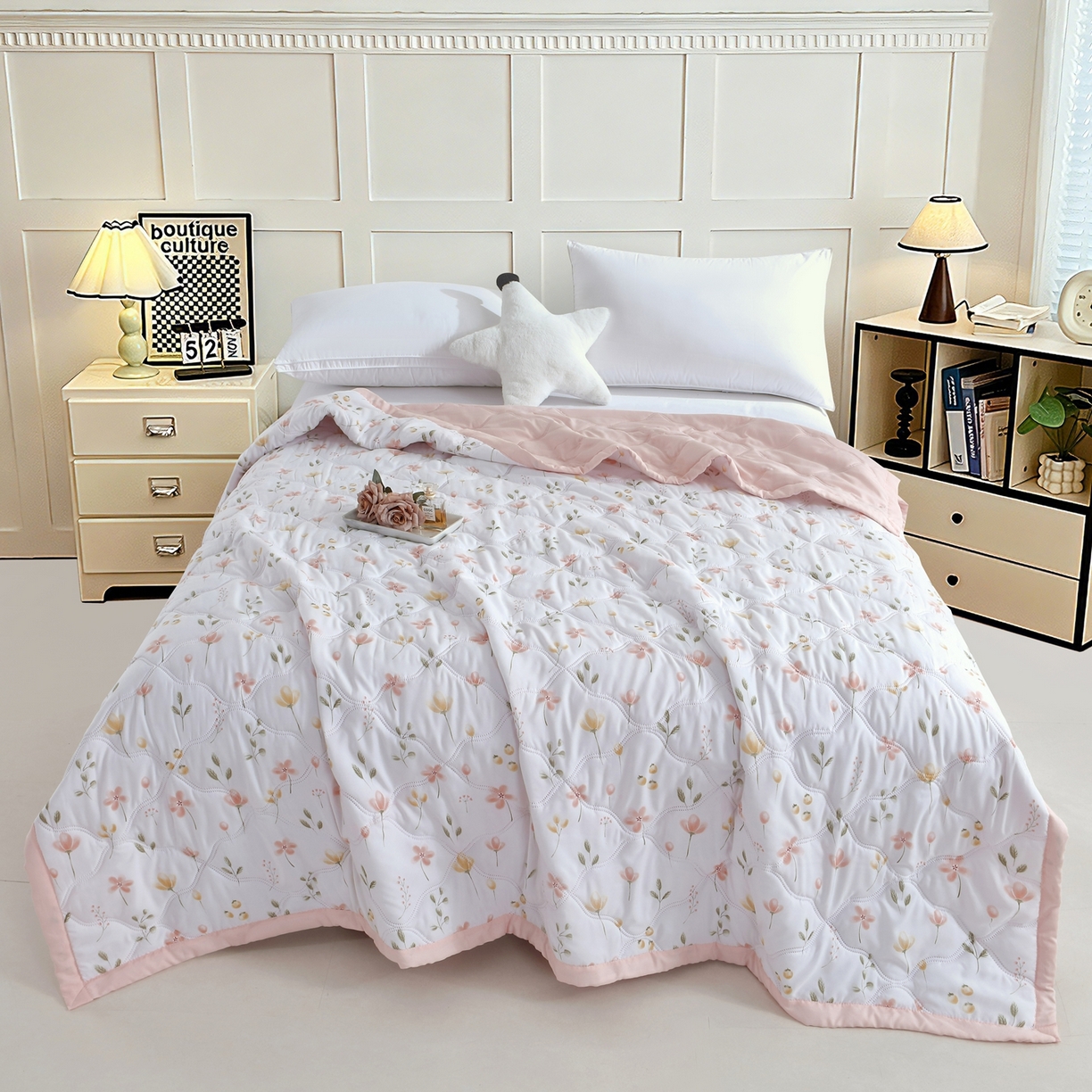 好欣怡 2026新款水洗棉夏被 柔粉花事