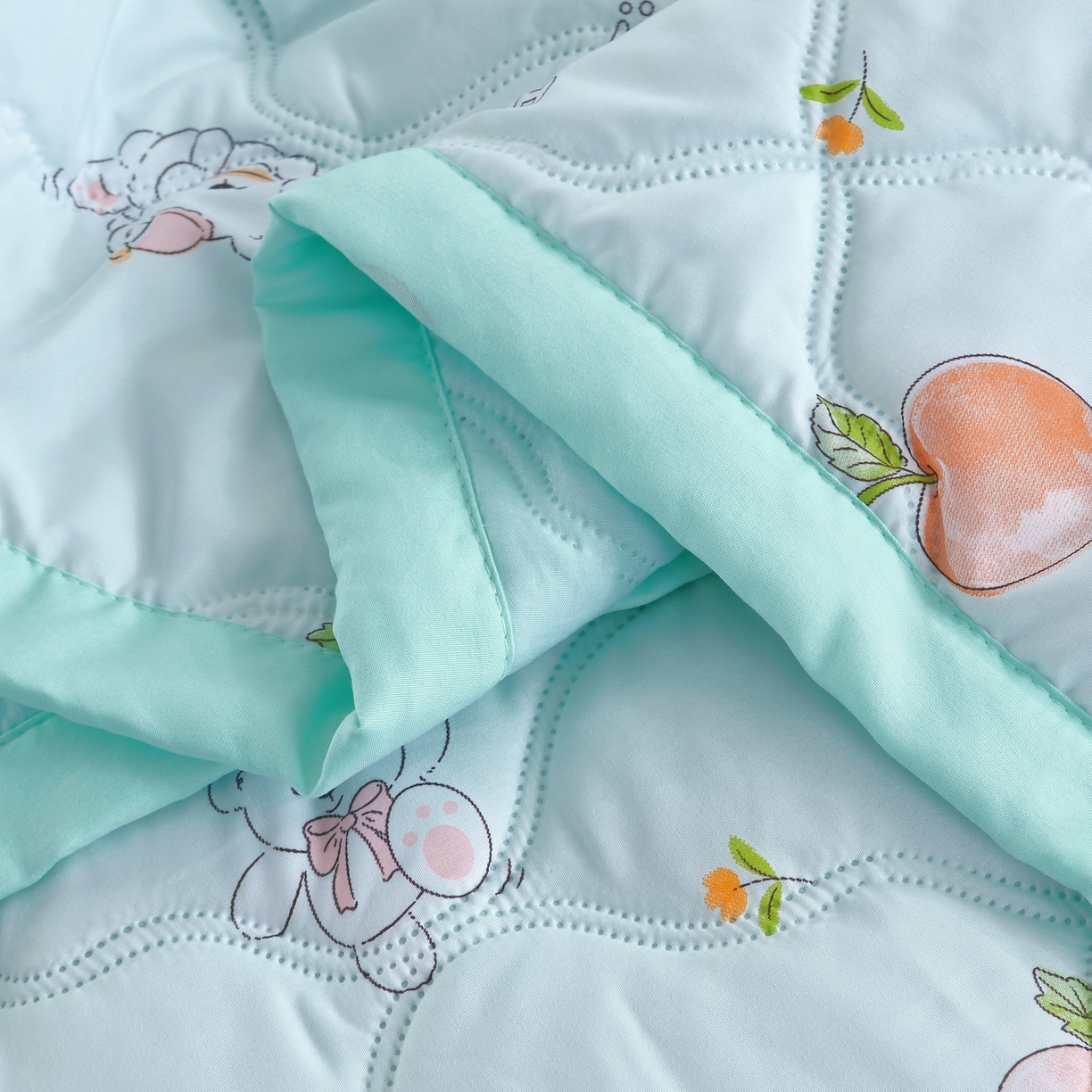 91家纺网 家纺一手货源 找家纺 好欣怡 2026新款水洗棉夏被 桃乐