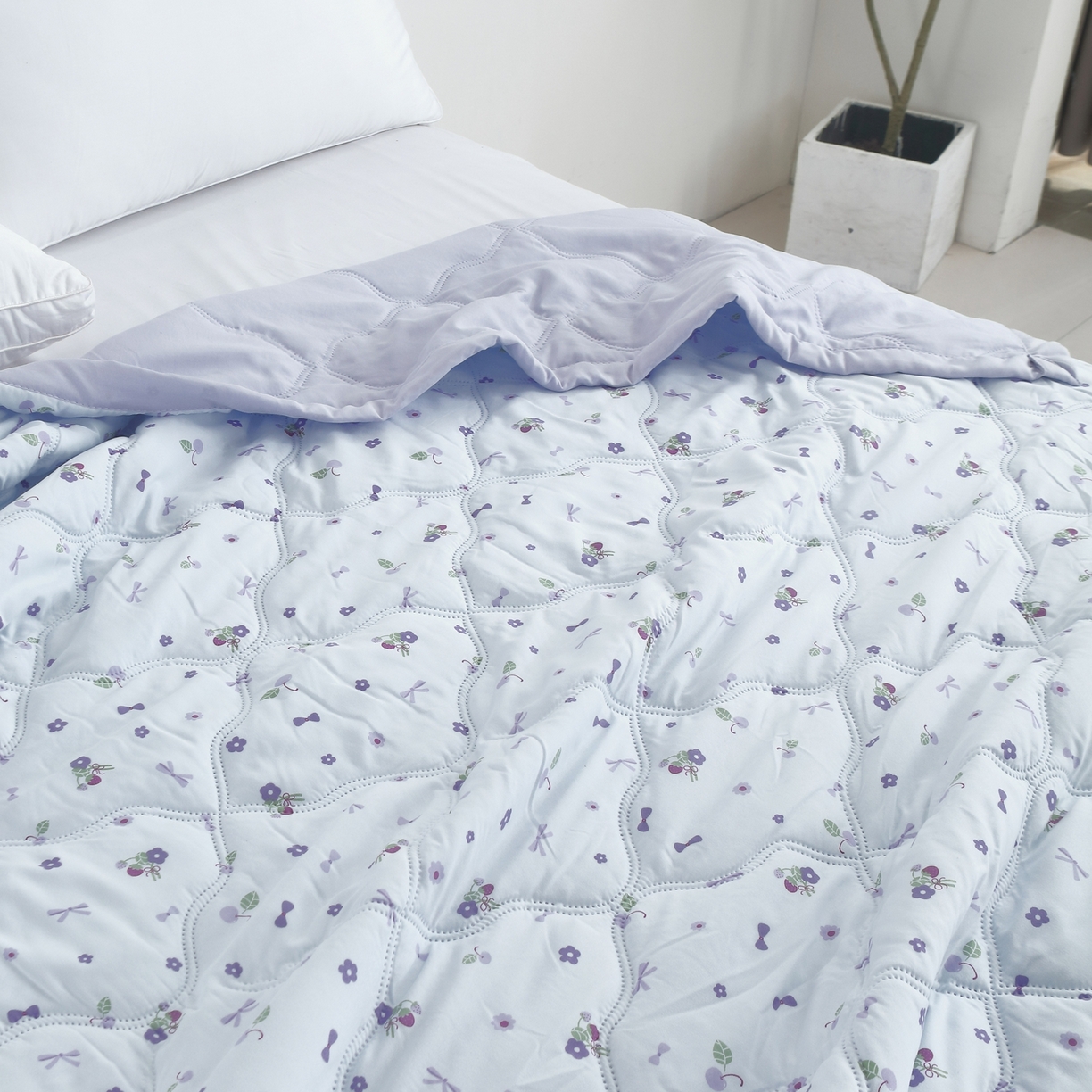 91家纺网 家纺一手货源 找家纺 好欣怡 2026新款水洗棉夏被 紫芋星梦