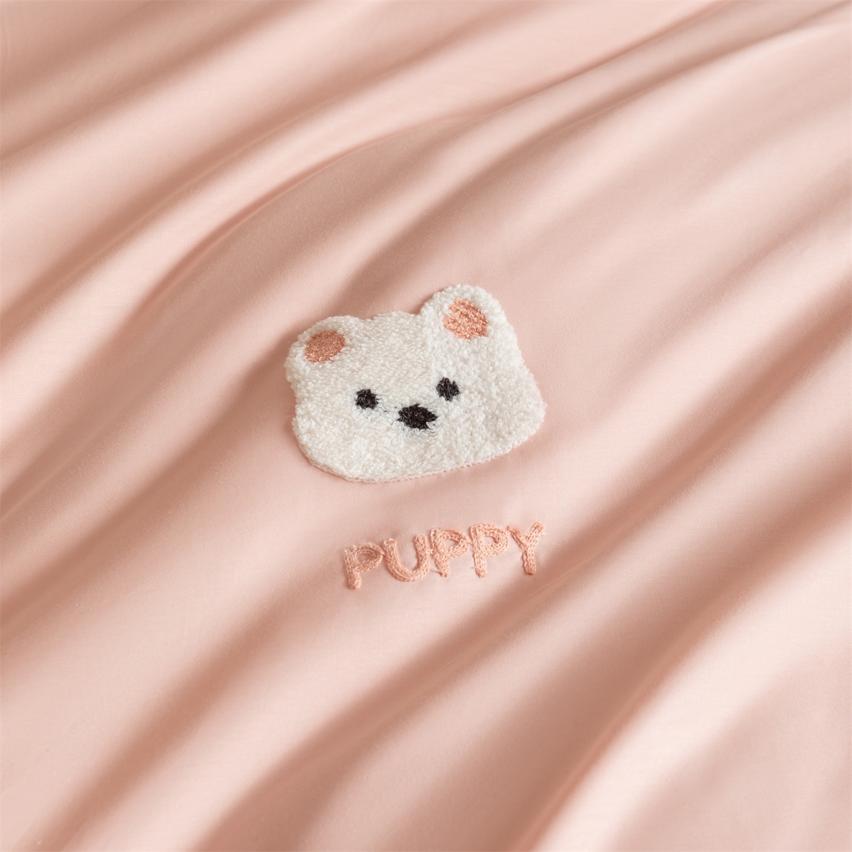 91家纺网 家纺一手货源 找家纺 857家居 2026新款全棉毛巾绣四件套 樱花狗