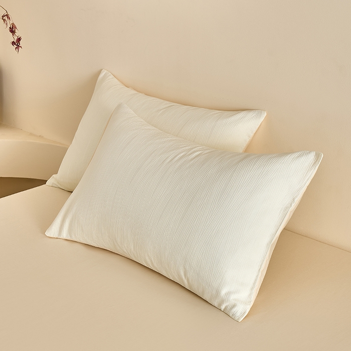 91家纺网 家纺一手货源 找家纺 九沐良品 2026新款A类60支全棉纯棉贡缎大提花四件套 佐冉-米白