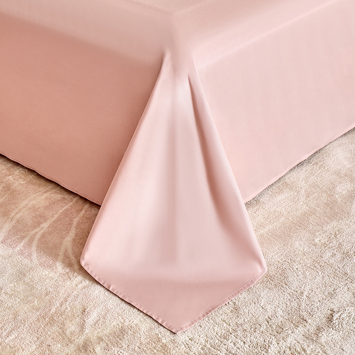 91家纺网 家纺一手货源 找家纺 九沐良品 2026新款A类60支全棉纯棉贡缎大提花四件套 佐冉-粉