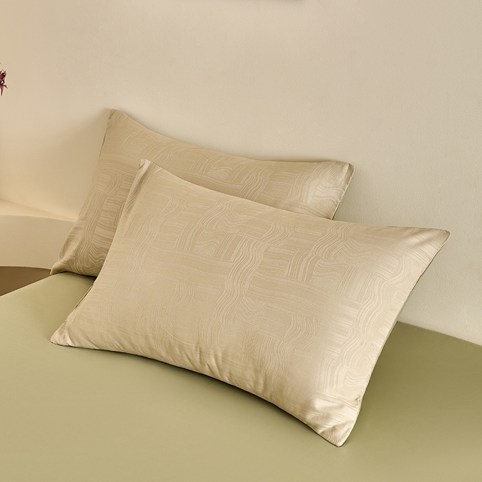 91家纺网 家纺一手货源 找家纺 九沐良品 2026新款A类60支全棉纯棉贡缎大提花四件套 幻纤影-绿