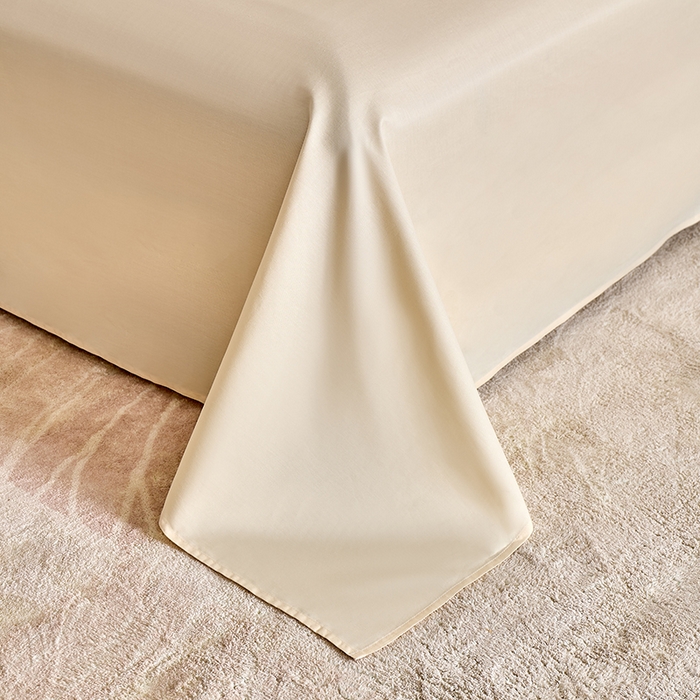 91家纺网 家纺一手货源 找家纺 九沐良品 2026新款A类60支全棉纯棉贡缎大提花四件套 幻纤影-米白