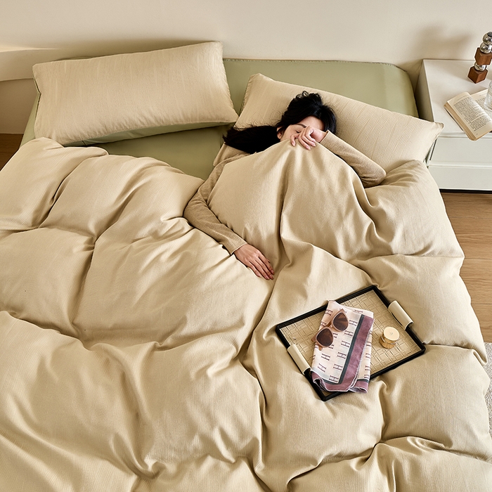 91家纺网 家纺一手货源 找家纺 九沐良品 2026新款A类60支全棉纯棉贡缎大提花四件套 佐冉-绿