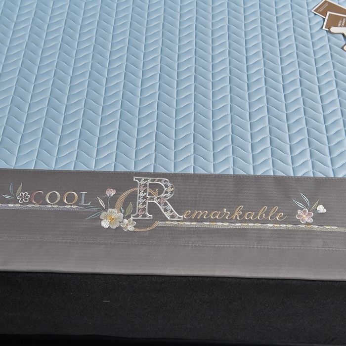 91家纺网 家纺一手货源 找家纺 小牛席业 2026新款CR冷感乳胶席系列凉席藤席冰藤席竹席空调席草席冰丝席豆豆席乳胶席三件套 CR冷感乳胶席系列（冰川蓝）