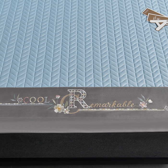 91家纺网 家纺一手货源 找家纺 小牛席业 2026新款CR冷感乳胶席系列凉席藤席冰藤席竹席空调席草席冰丝席豆豆席乳胶席三件套 CR冷感乳胶席系列（冰川蓝）