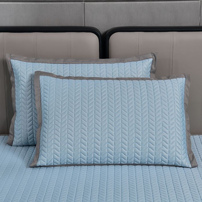 91家纺网 家纺一手货源 找家纺 小牛席业 2026新款CR冷感乳胶席系列凉席藤席冰藤席竹席空调席草席冰丝席豆豆席乳胶席三件套 CR冷感乳胶席系列（冰川蓝）