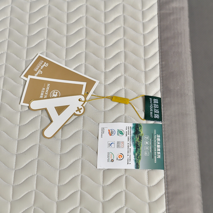 91家纺网 家纺一手货源 找家纺 小牛席业 2026新款CR冷感乳胶席系列凉席藤席冰藤席竹席空调席草席冰丝席豆豆席乳胶席三件套 CR冷感乳胶席系列（烟灰）