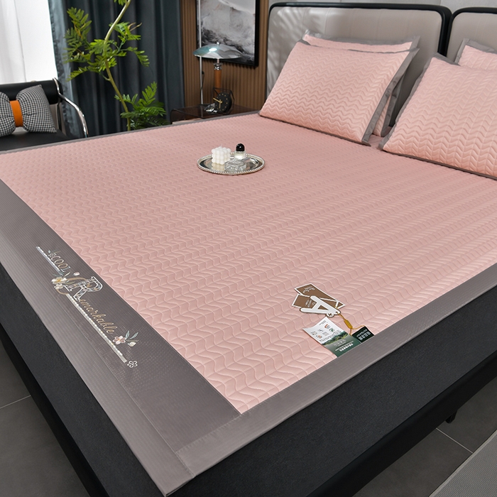 91家纺网 家纺一手货源 找家纺 小牛席业 2026新款CR冷感乳胶席系列凉席藤席冰藤席竹席空调席草席冰丝席豆豆席乳胶席三件套 CR冷感乳胶席系列（豆沙）