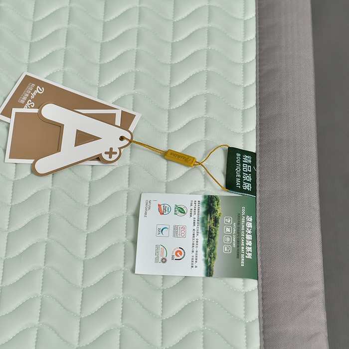 91家纺网 家纺一手货源 找家纺 小牛席业 2026新款CR冷感乳胶席系列凉席藤席冰藤席竹席空调席草席冰丝席豆豆席乳胶席三件套 CR冷感乳胶席系列（水绿）