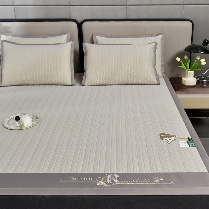 91家纺网 家纺一手货源 找家纺 小牛席业 2026新款CR冷感乳胶席系列凉席藤席冰藤席竹席空调席草席冰丝席豆豆席乳胶席三件套 CR冷感乳胶席系列（烟灰）