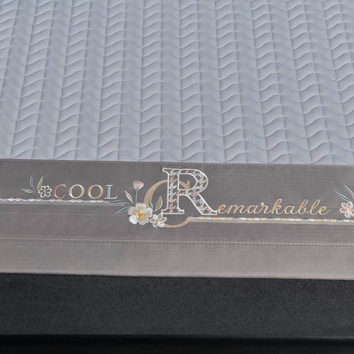 91家纺网 家纺一手货源 找家纺 小牛席业 2026新款CR冷感乳胶席系列凉席藤席冰藤席竹席空调席草席冰丝席豆豆席乳胶席三件套 CR冷感乳胶席系列（亮灰）