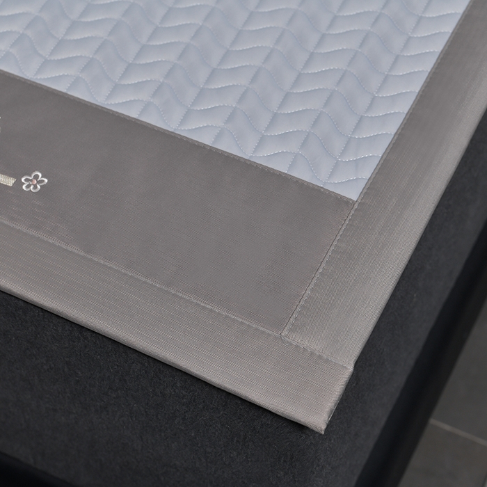 91家纺网 家纺一手货源 找家纺 小牛席业 2026新款CR冷感乳胶席系列凉席藤席冰藤席竹席空调席草席冰丝席豆豆席乳胶席三件套 CR冷感乳胶席系列（亮灰）