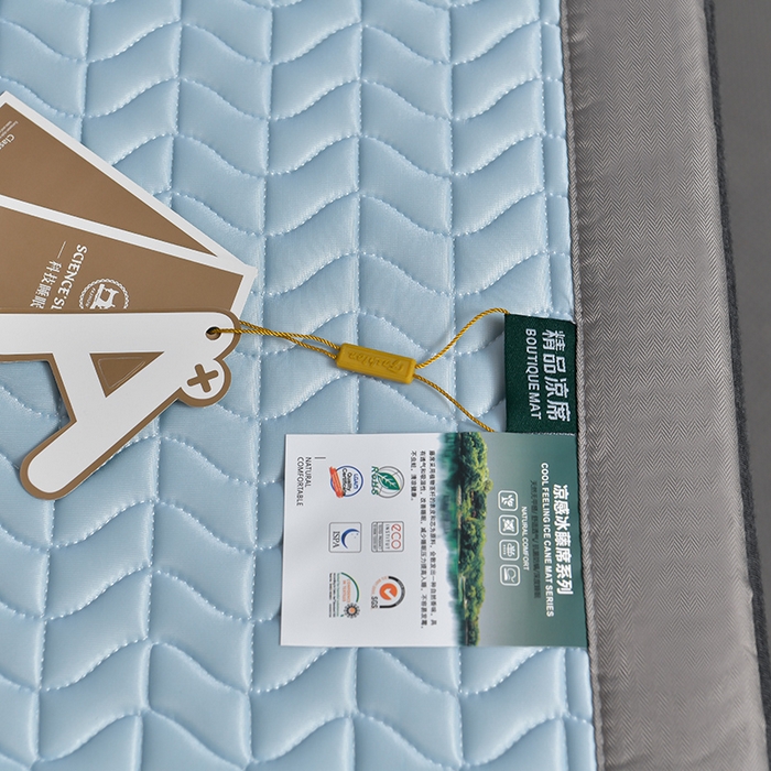 91家纺网 家纺一手货源 找家纺 小牛席业 2026新款CR冷感乳胶席系列凉席藤席冰藤席竹席空调席草席冰丝席豆豆席乳胶席三件套 CR冷感乳胶席系列（冰川蓝）