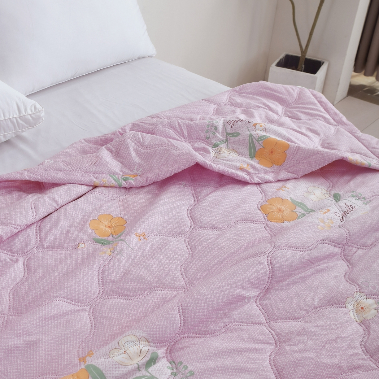 91家纺网 家纺一手货源 找家纺 好欣怡家纺 2026新款海藻棉夏被夏凉被 粉云间